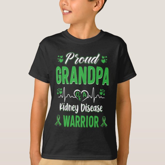 Opa Kidney Disease Warrior Awareness Ribbon Gr T-Shirt (Vorderseite)