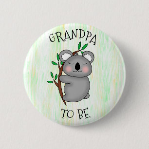 Opa   Koala thematied Baby Dusche Button