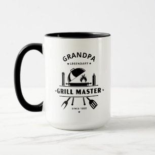 Opa Legendärer Grillmeister Schwarz & Weiß Tasse