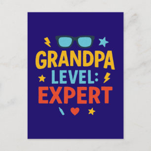 Opa-Level-Experte (Cartoon-Stil) Postkarte