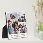 Opa Liebe Sie 3 Foto Collage Fotoplatte<br><div class="desc">Elegante Sake-Foto-Plakette, um den besten Großvater aller Zeiten zu feiern, mit einer 3-Foto-Collage seiner Enkel und Familie. Personalisieren Sie "Wir Liebe Sie Opa" und fügen Sie die Namen seiner Enkel und Familie.</div>