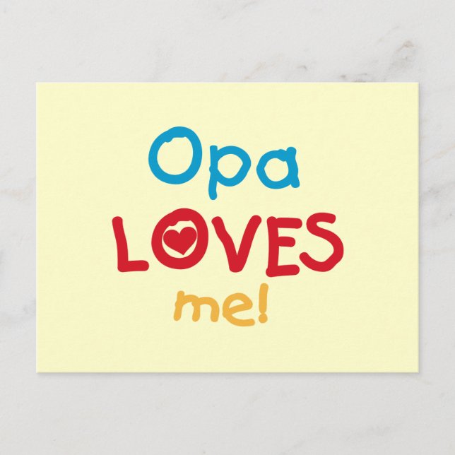 Opa Lieben Me T - Shirt und Geschenke Postkarte (Vorderseite)