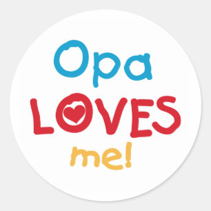 Opa Lieben Me T - Shirt und Geschenke Runder Aufkleber