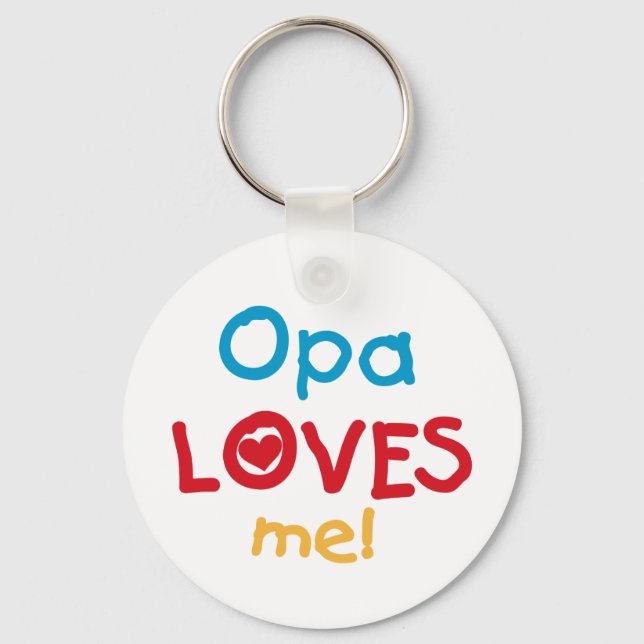 Opa Lieben Me T - Shirt und Geschenke Schlüsselanhänger (Vorderseite)