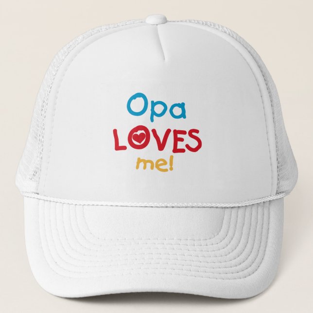 Opa Lieben Me T - Shirt und Geschenke Truckerkappe (Vorderseite)