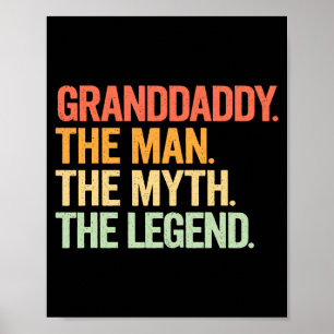 Opa Mann Mythos Legende Retro-Illustration Poster