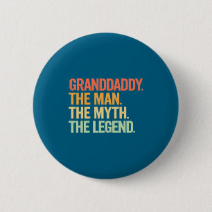 Opa Mann Mythos Legende Retro-Kunstwerk Button