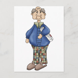 Opa mit Zeitungsdesign Postkarte