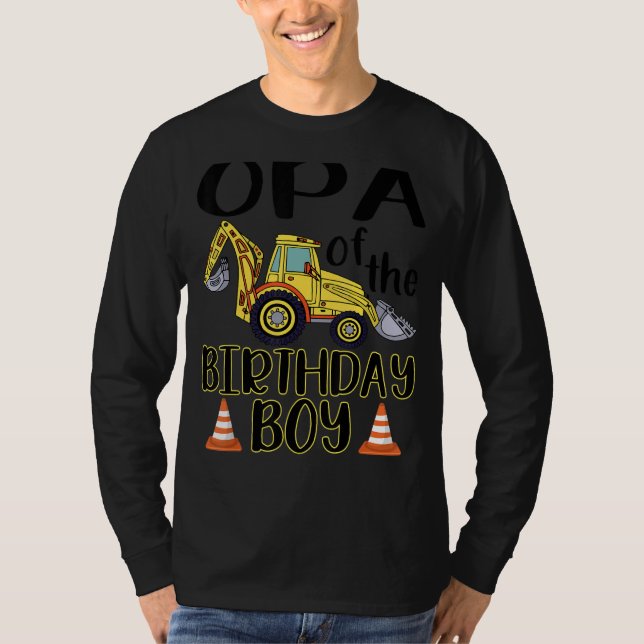 Opa of the Birthday for Boy Gravator Construction T-Shirt (Vorderseite)