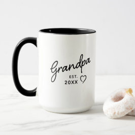 Opa offenbart Est. Jahr Minimalistisch Schwarz/Wei Tasse