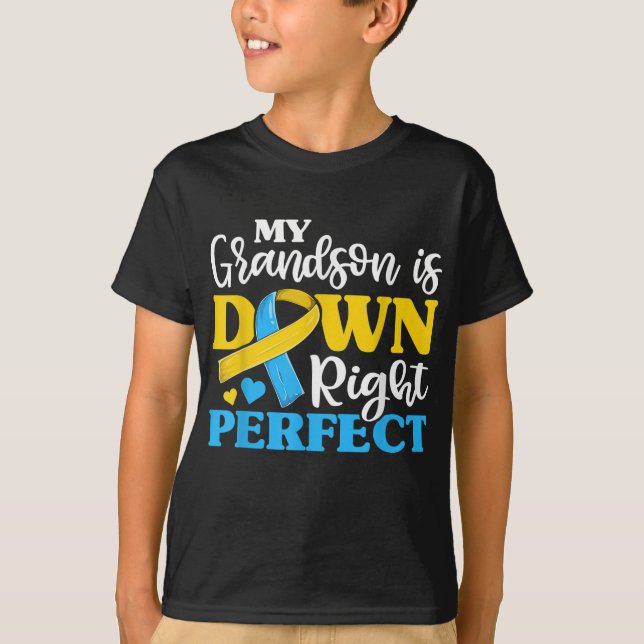 Opa Oma des Down-Syndroms Grandson Trisomy T-Shirt (Vorderseite)