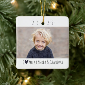 Opa/Oma Foto Ich liebe dich Minimal Modern Keramikornament