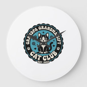 Opa Oma Katze Geschenk Haustierliebhaber Shirt Kun Große Wanduhr