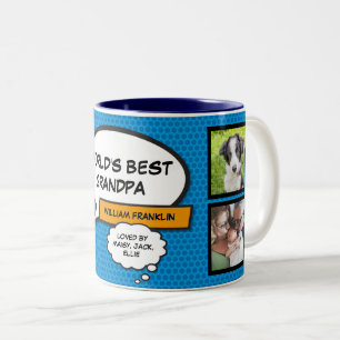 Opa Opa Spaß Coole moderne blaue Fotos Zweifarbige Tasse