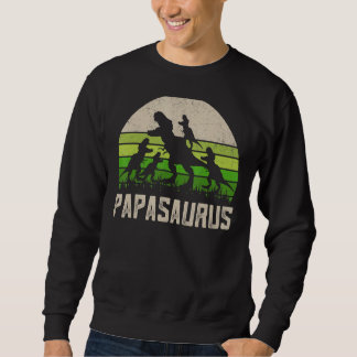 Opa Papasaurus Dinosaur 4 Kinder Tag der Toten Sweatshirt