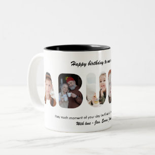 Opa personalisierte Fotocollage Großvater Zweifarbige Tasse