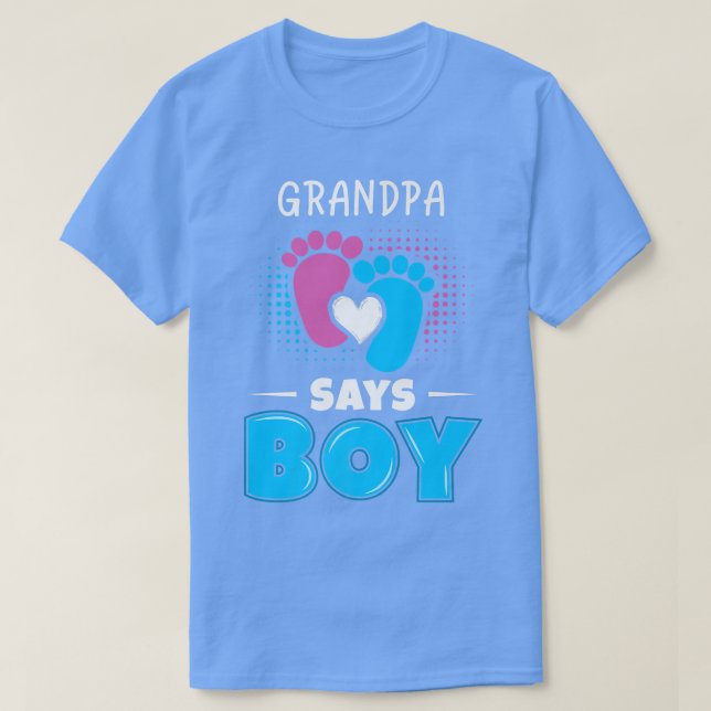 Opa sagt, Junge Geschlecht offenbaren Outfit Pregn T-Shirt (Design vorne)