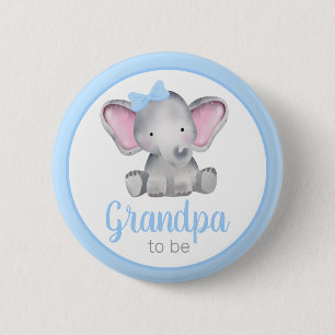 Opa to be Blue Elephant Boy Baby Shooting Button