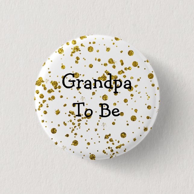 Opa to be Gold Glitzer Kinderdusche Button (Vorderseite)