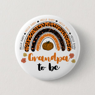 Opa to be Hello Baby Girl Pumpkin Baby Dusche Button