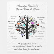 Opa Tree (Herzen) Schwarz/Weiß 10 Namen & Daten
