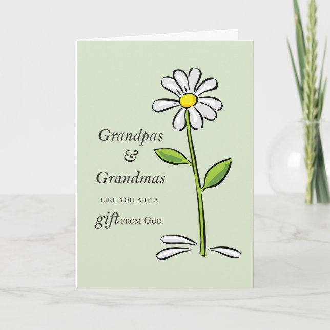 Opa und Oma Geschenk von Gott Daisy Religious Karte (Vorderseite)