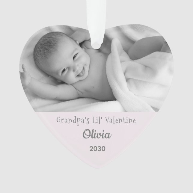 Opa Valentine Gtoine Personalisieren Foto Name Ornament (Vorderseite)