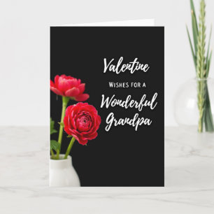 Opa-Valentinskarte mit roter Blume Karte