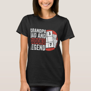 Opa Vater und Sudoku Legend Sudoku Puzzle Solvin T-Shirt