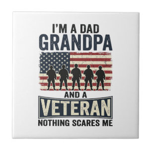 Opa Veteran Patriotes Vintage-Shirt-Design Fliese