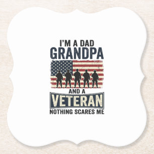 Opa Veteran Patriotes Vintage-Shirt-Design Untersetzer
