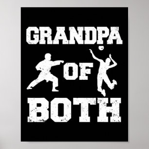 Opa von beiden lustigen Volleyll und Karate-Opa Poster