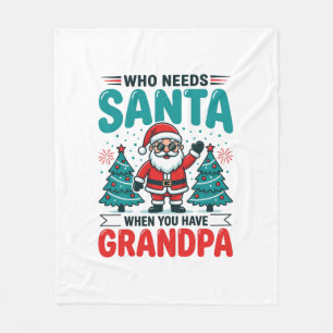 Opa Weihnachten Santa Familie Fleecedecke
