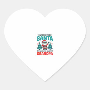 Opa Weihnachten Santa Familie Herz-Aufkleber