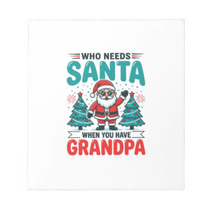 Opa Weihnachten Santa Familie Notizblock