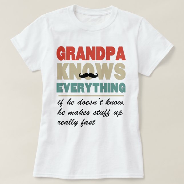 Opa weiß alles Shirt (Design vorne)