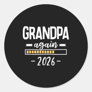 Opa wieder est 2026 2. Baby Schwangerschaft Enthül Runder Aufkleber