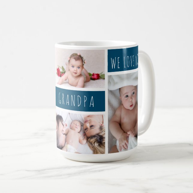 Opa Wir Liebe Sie Foto Collage Kaffeetasse (VorderseiteRechts)