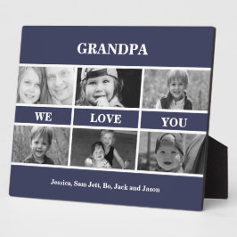Opa Wir Liebe Sie Foto Collage Schwarz und Weiß Fotoplatte