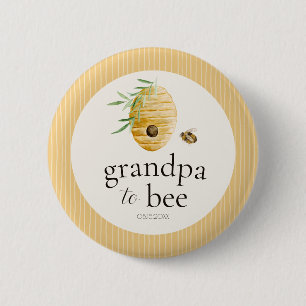 Opa wird Biene Bumblebee Baby Shower Familien Pin Button