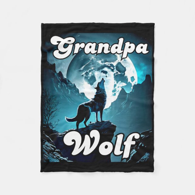 Opa Wolf Matching Tribe Wolves Camping Pack Fa Fleecedecke (Vorderseite)
