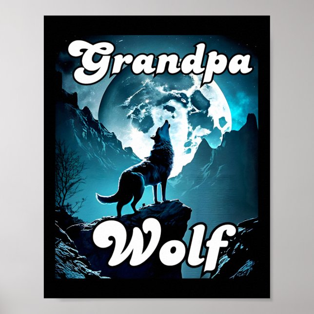 Opa Wolf Matching Tribe Wolves Camping Pack Fa Poster (Vorne)
