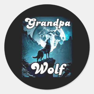 Opa Wolf Matching Tribe Wolves Camping Pack Fa Runder Aufkleber