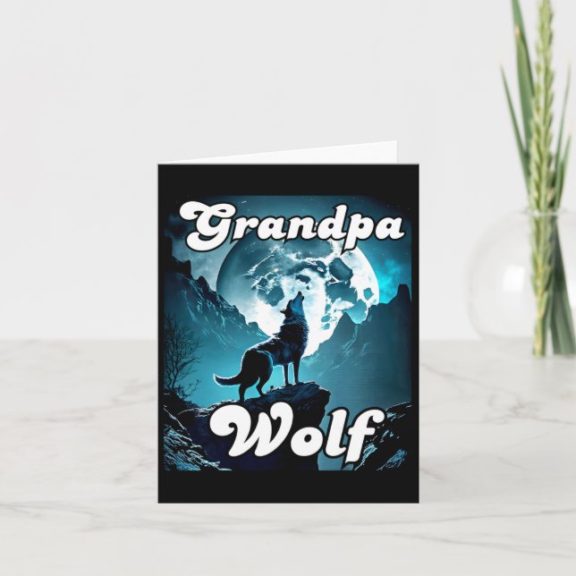 Opa Wolf passender Stamm Wölfe Camping Packung Fa Karte (Vorderseite)