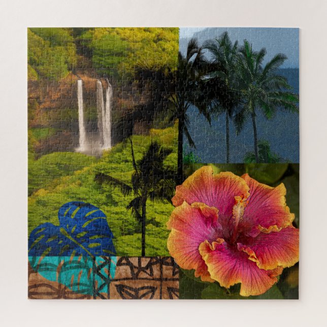 Opaeka'a Falls, Kauai Hawaiian Collage (Vertikal)
