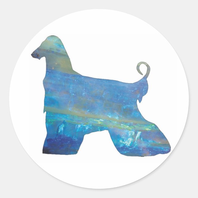 Opal Afghan Hound Stickers (Vorderseite)