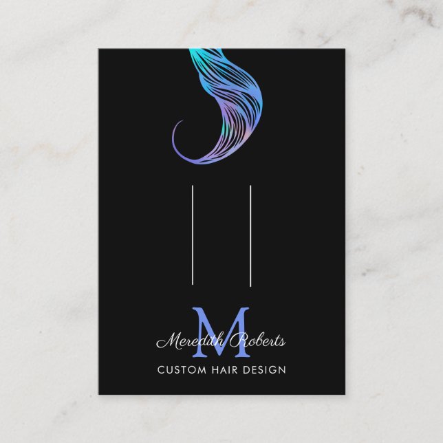 Opal Black Monogram Stylist Hair Clips Display Visitenkarte (Vorderseite)