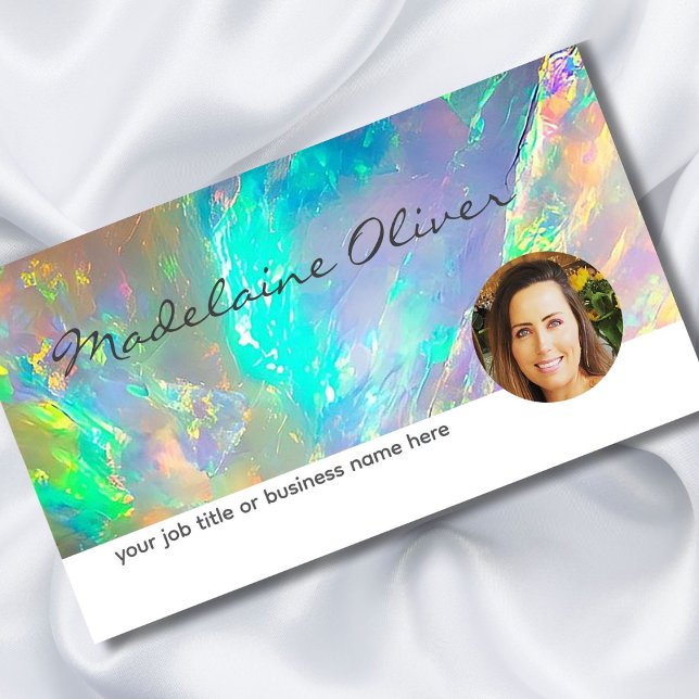 Opal Color Blue Foto Business Card Visitenkarte (Von Creator hochgeladen)