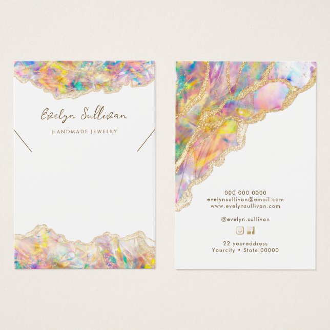 Opal-Design-Halskette-Grafikkarte (Vorne & Hinten)