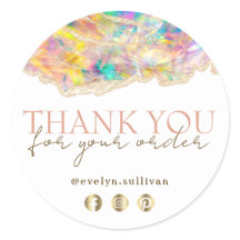 Opal design merci autocollant